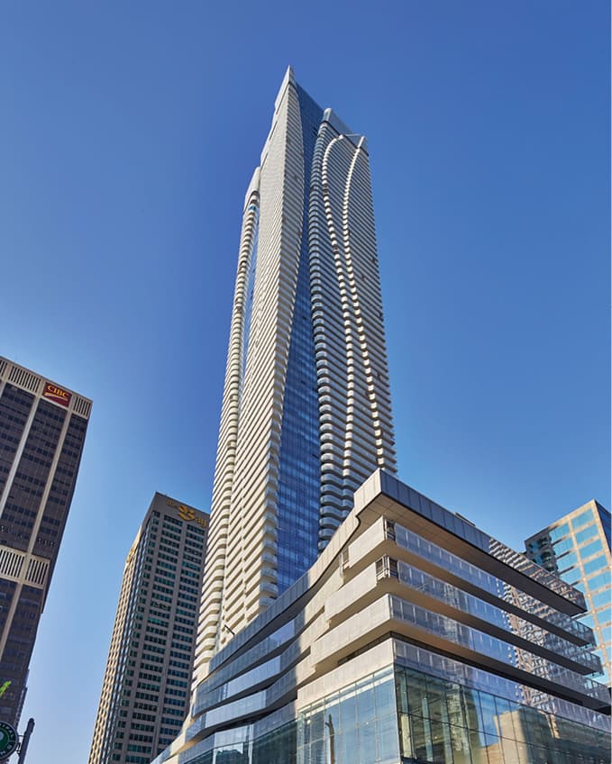 Overview of One Bloor's exterior designs providing unparalleled views of the surrounding cityscape